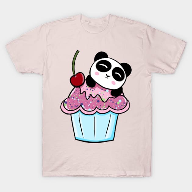 Panda cupcake T-Shirt by Jade Wolf Art